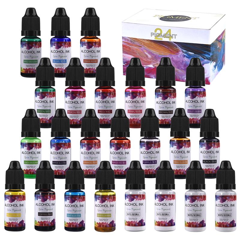 Resin Pigment Alcohol Ink - 24 Color/Set 10ml Resin Pigment Art