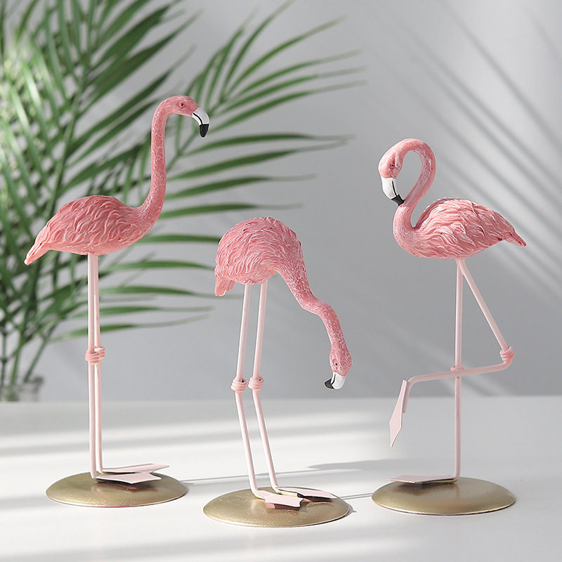 3PCS Pink Flamingo Figurines T - Resin Art Wedding Gift recension och pris