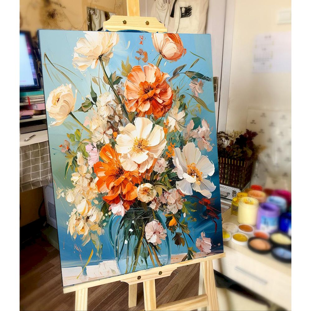 Paintings By Number Flower Sce - Resin Art On Canvas recension och pris