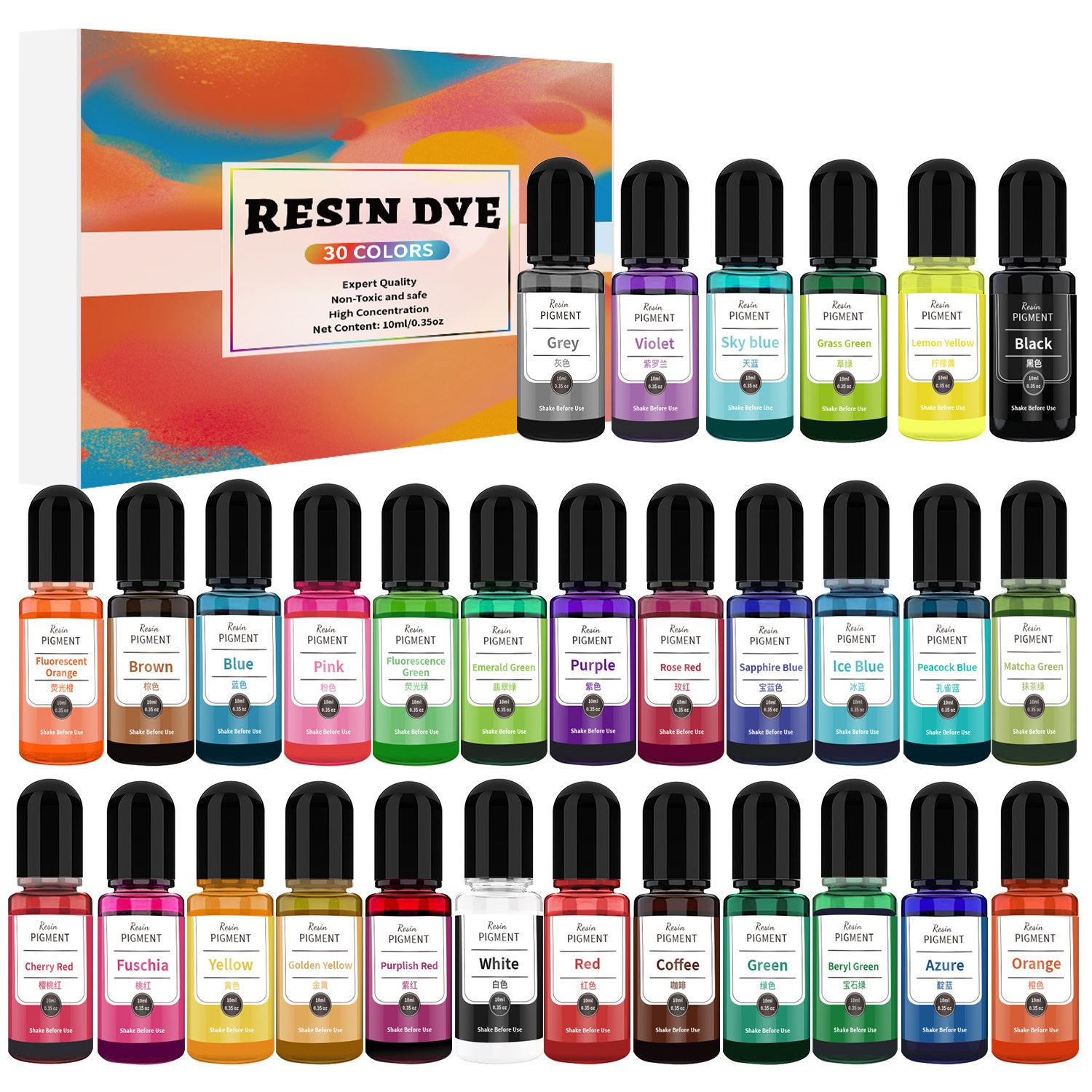 24/30 Colors Set 10ml Epoxy Re - Resin Pigment Alcohol Ink recension och pris