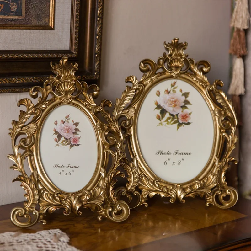 Retro Gold Oval Resin Photo Fr - Resin Art Wedding Gift recension och pris