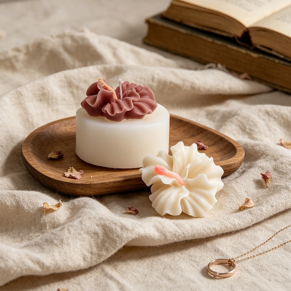 2pcs Hibiscus Flower Candle Mo - Resin Art Clay recension och pris